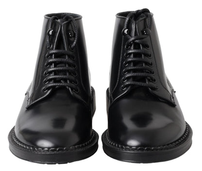 Dolce &amp; Gabbana Elegant Black Leather Men&