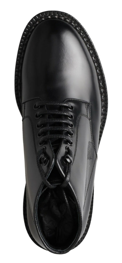 Dolce &amp; Gabbana Elegant Black Leather Men&