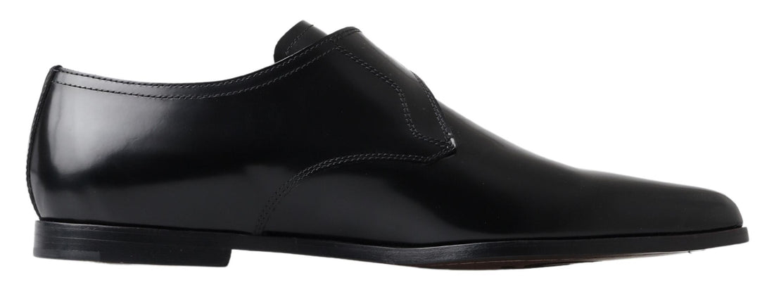 Dolce &amp; Gabbana Elegant Black Leather Monk Strap Shoes