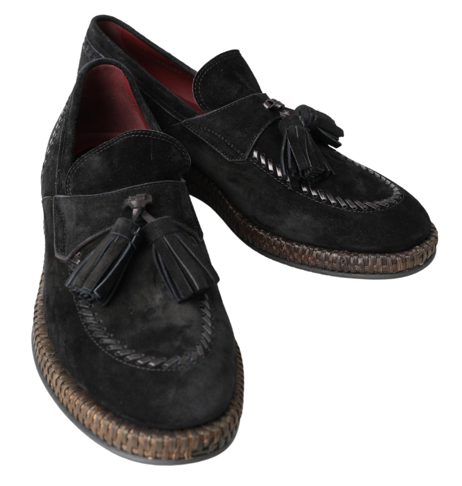 Dolce &amp; Gabbana Elegant Black Suede Espadrilles Sneakers