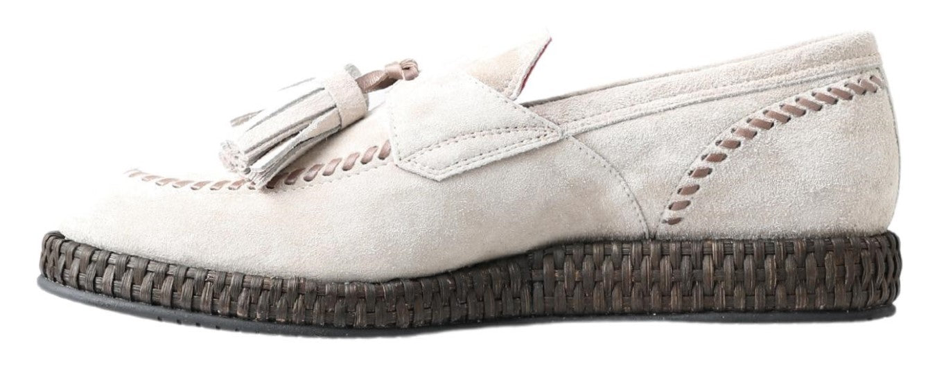 Dolce &amp; Gabbana Elegant Ivory Leather Espadrilles