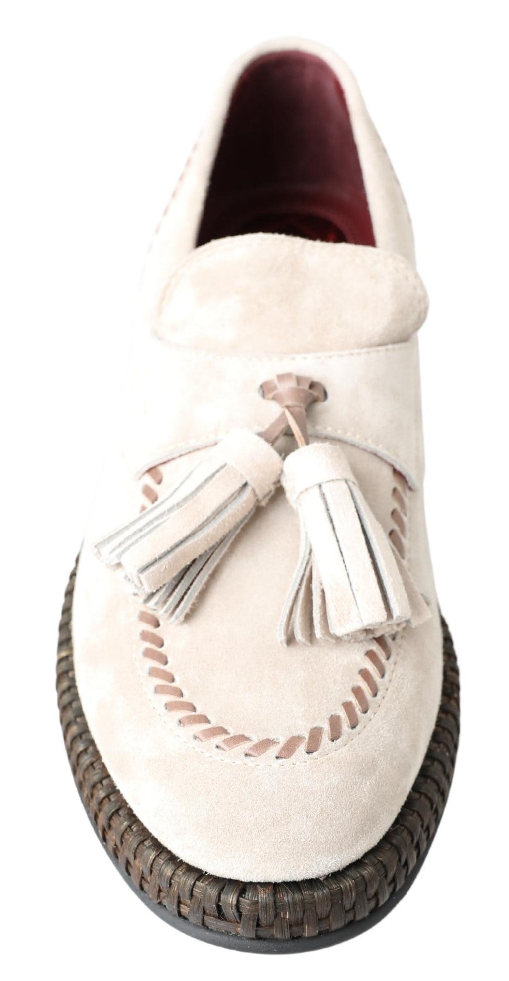 Dolce &amp; Gabbana Elegant Ivory Leather Espadrilles