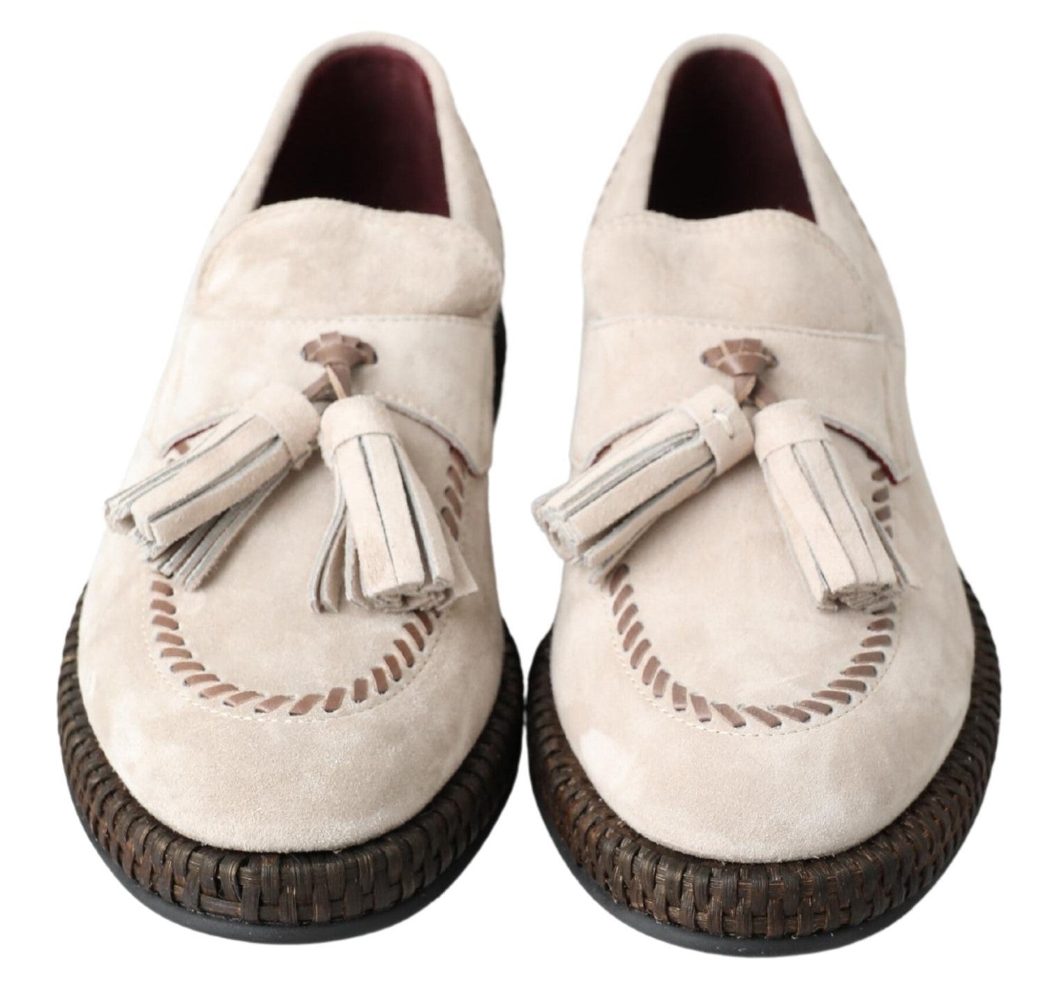 Dolce &amp; Gabbana Elegant Ivory Leather Espadrilles