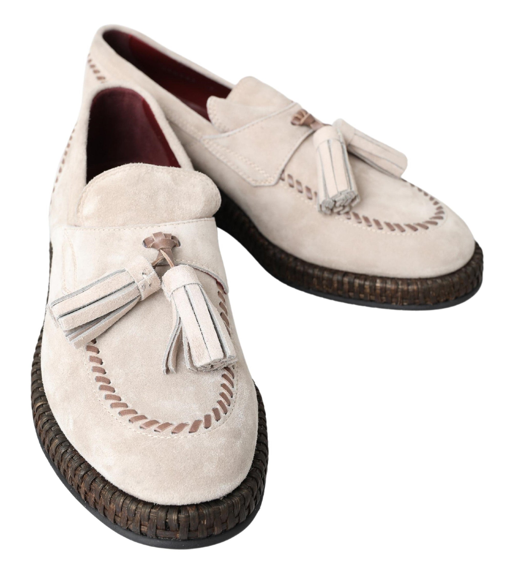 Dolce &amp; Gabbana Elegant Ivory Leather Espadrilles