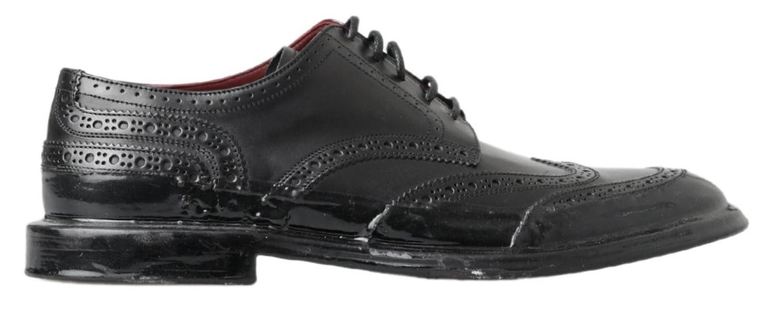 Dolce &amp; Gabbana Elegant Black Leather Derby Shoes