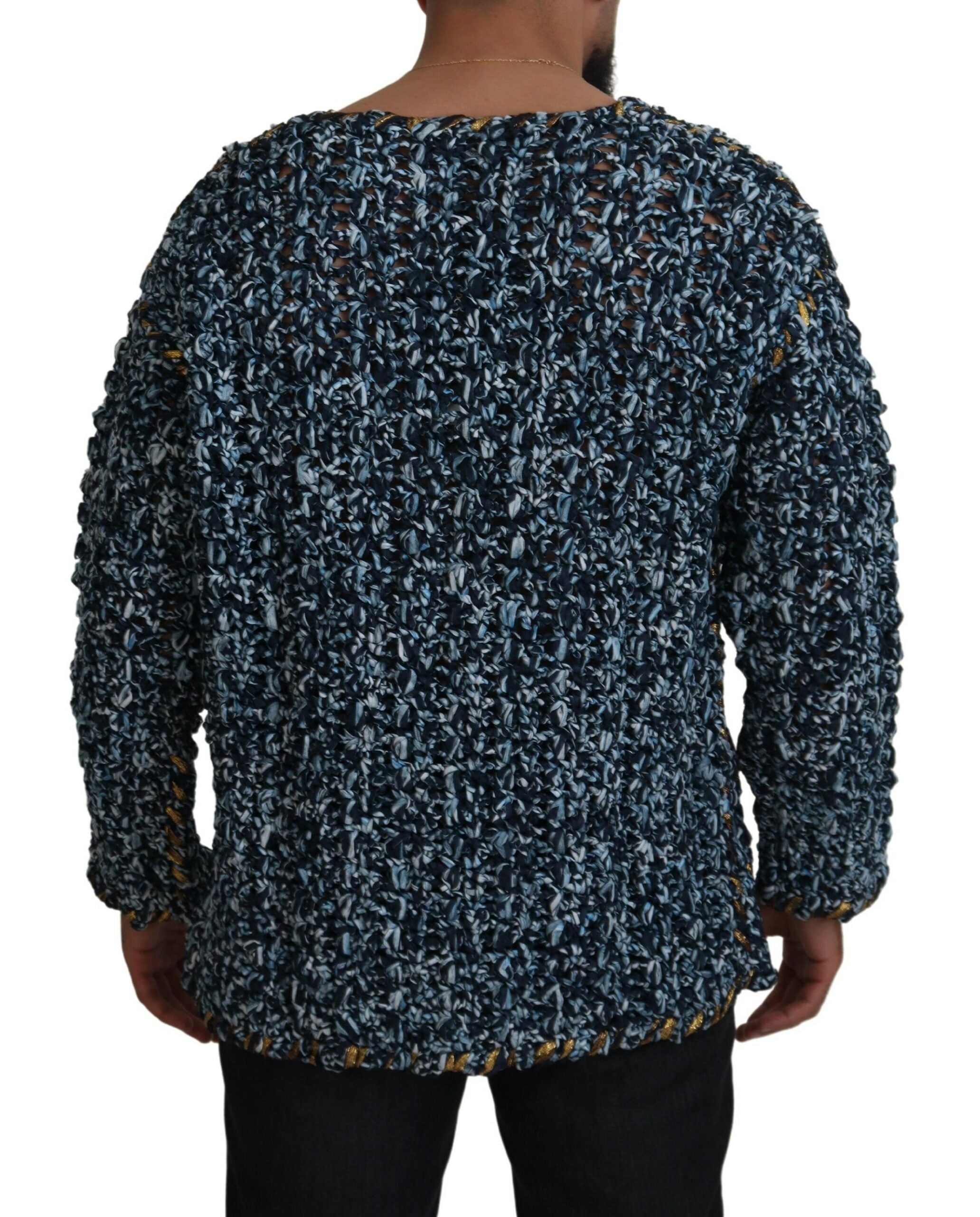 Dolce &amp; Gabbana Elegant Blue V-Neck Cardigan Sweater