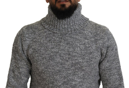 Dolce &amp; Gabbana Elegant Gray Wool-Blend Turtleneck Sweater