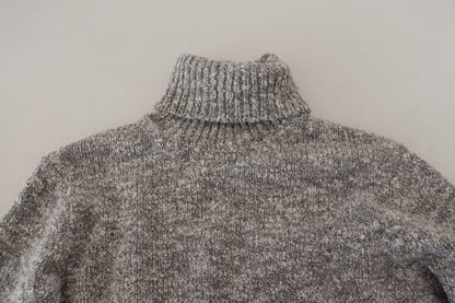 Dolce &amp; Gabbana Elegant Gray Wool-Blend Turtleneck Sweater