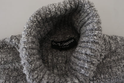 Dolce &amp; Gabbana Elegant Gray Wool-Blend Turtleneck Sweater