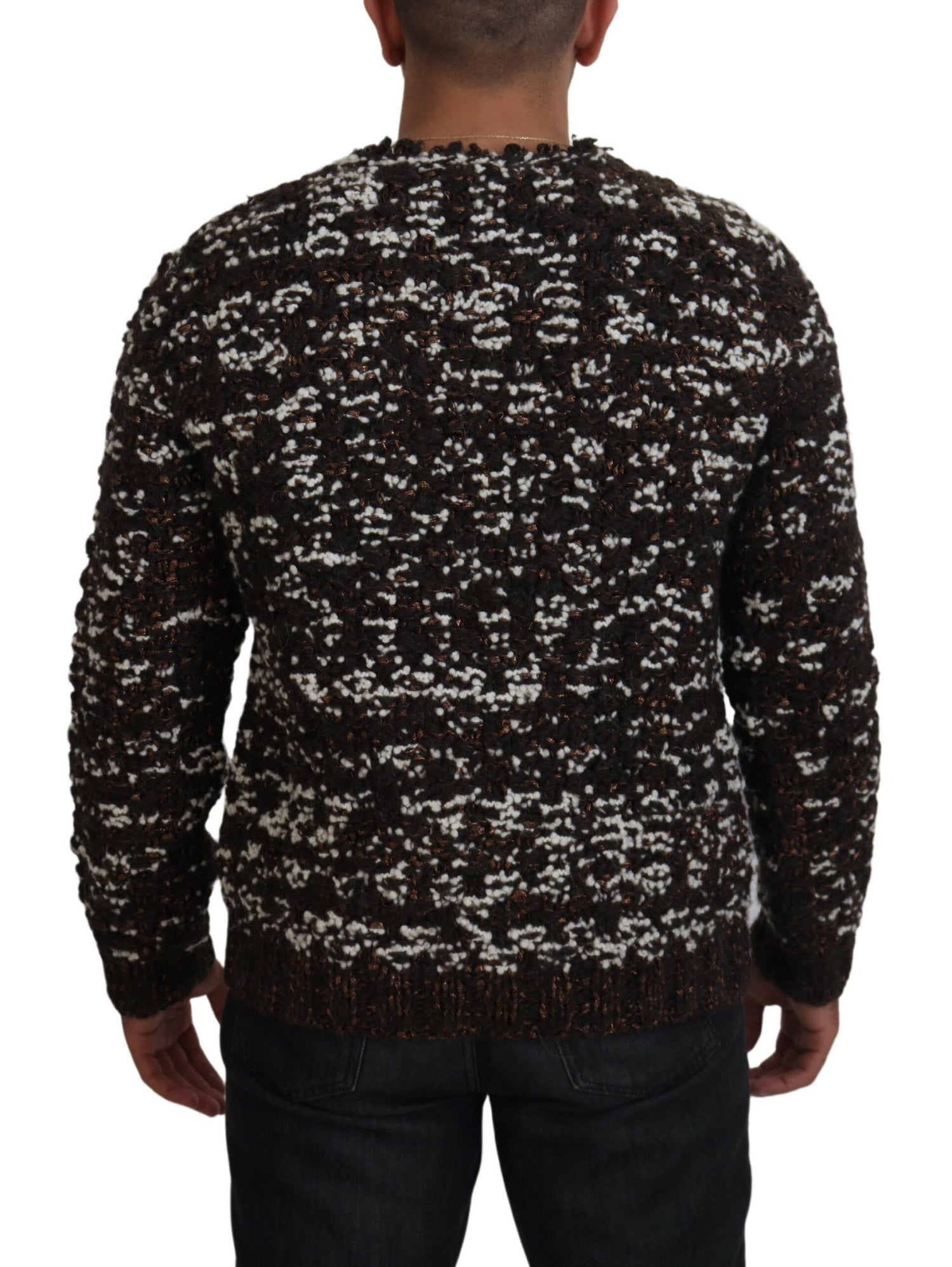 Dolce &amp; Gabbana Elegant Bronze Knit Pullover Sweater