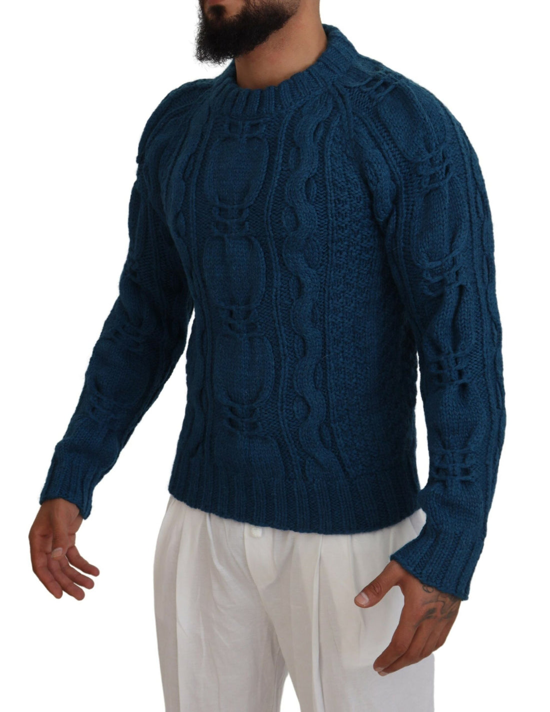 Dolce &amp; Gabbana Elegant Blue Crewneck Sweater