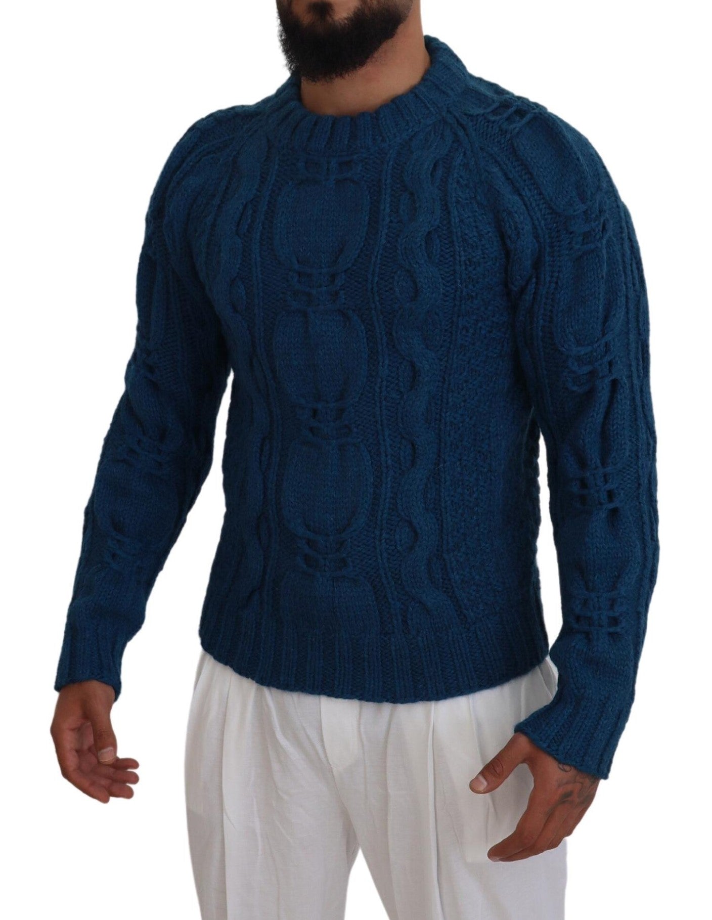 Dolce &amp; Gabbana Elegant Blue Crewneck Sweater