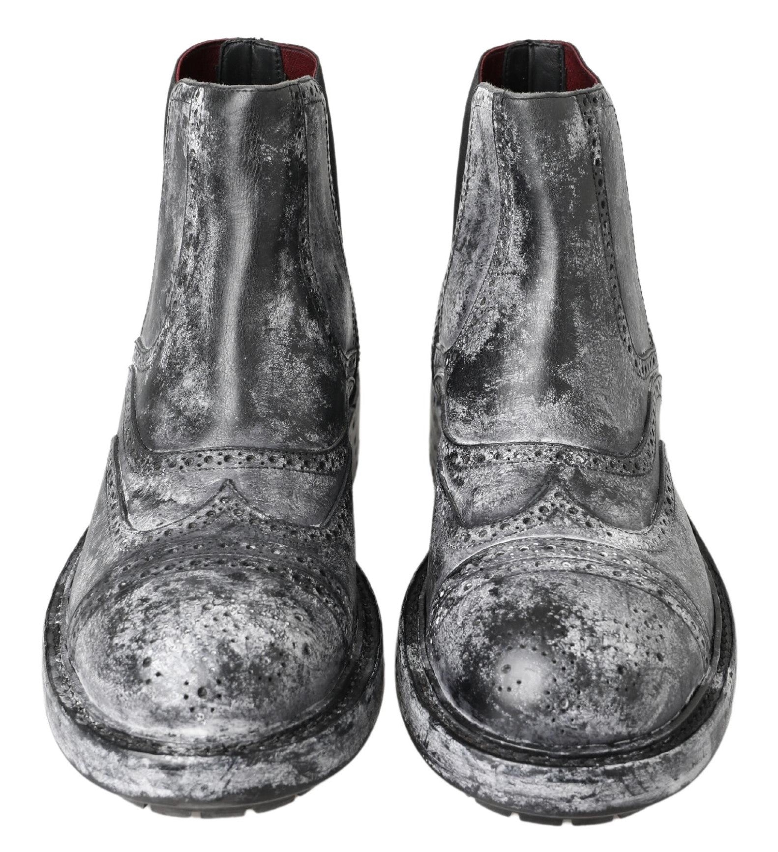 Dolce &amp; Gabbana Elegant Black Faded Chelsea Ankle Boots