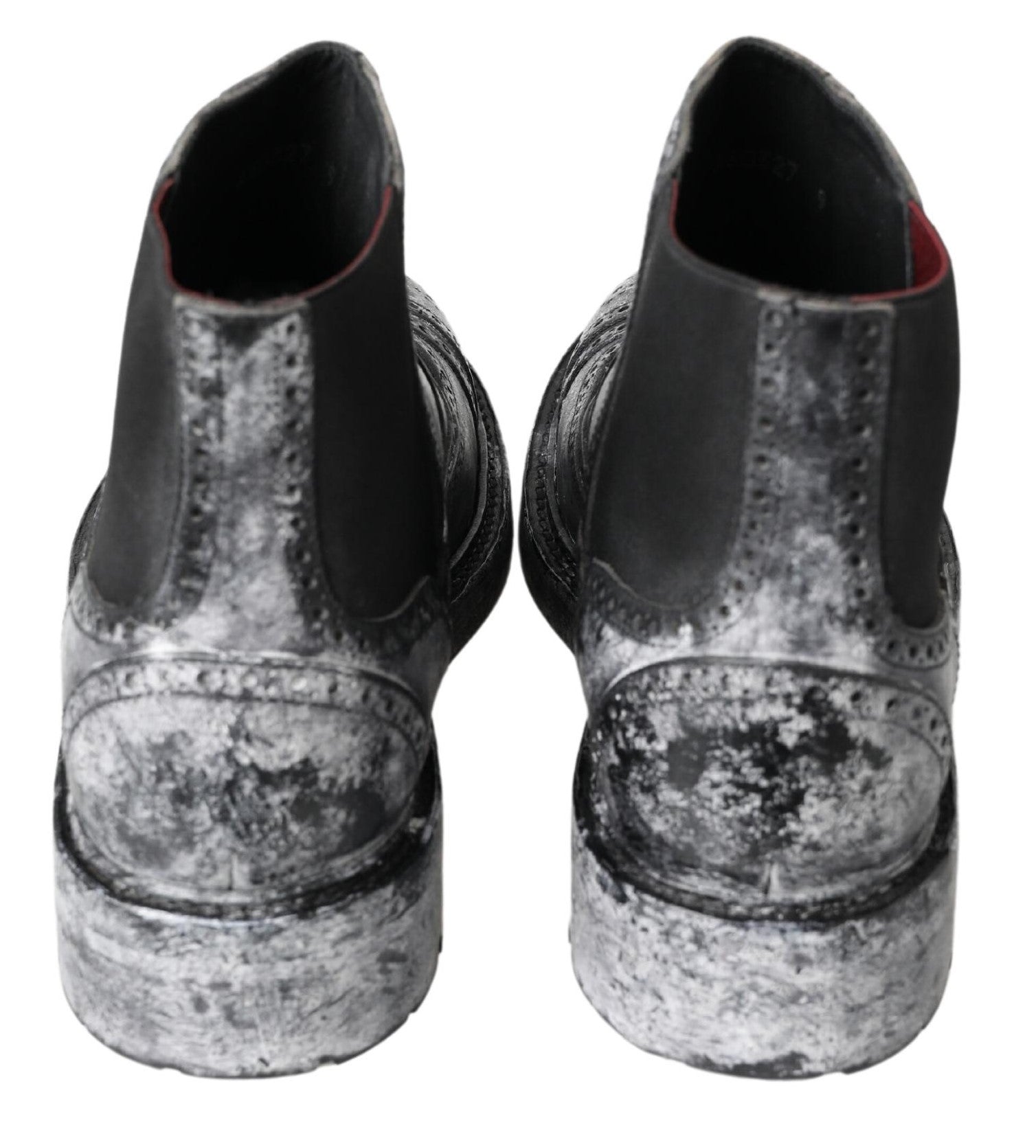 Dolce &amp; Gabbana Elegant Black Faded Chelsea Ankle Boots