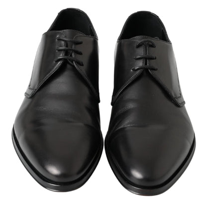 Dolce &amp; Gabbana Classic Black Leather Derby Shoes