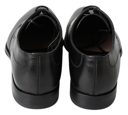 Dolce &amp; Gabbana Classic Black Leather Derby Shoes