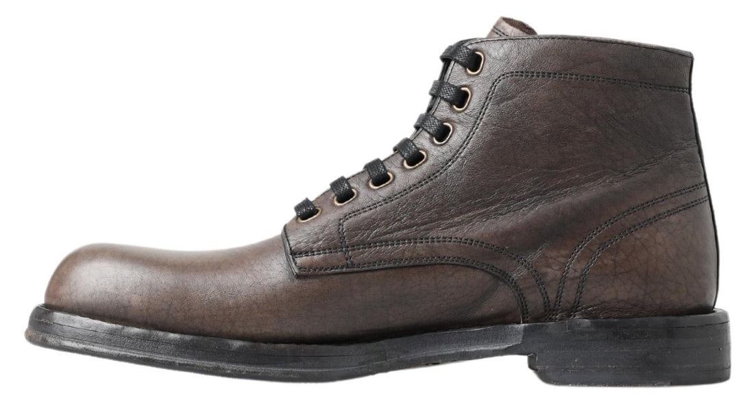 Dolce &amp; Gabbana Elegant Horse Leather Lace-Up Boots