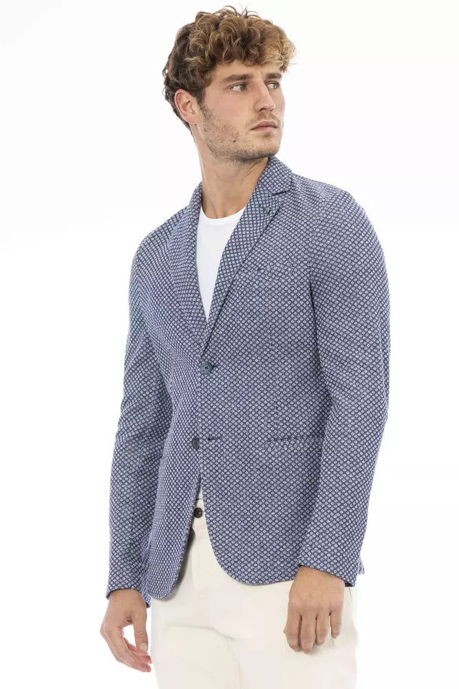 Distretto12 Blue Cotton Men Blazer