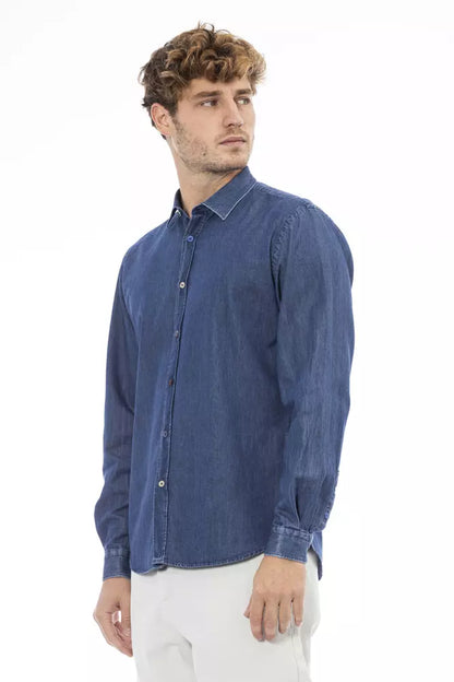 Distretto12 Blue Cotton Men Shirt