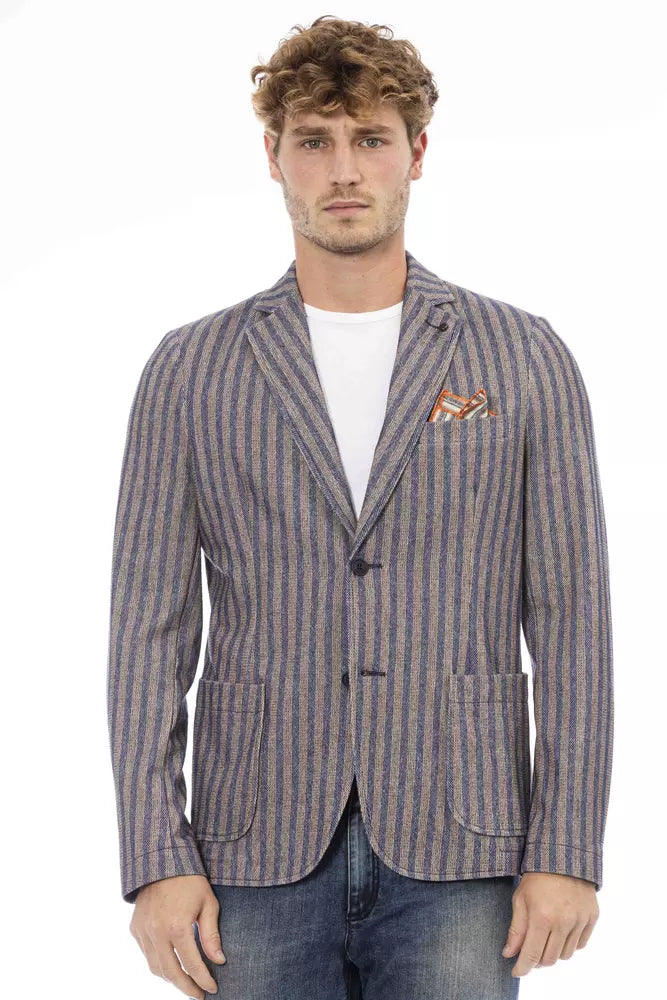 Distretto12 Blue Cotton Male Blazer