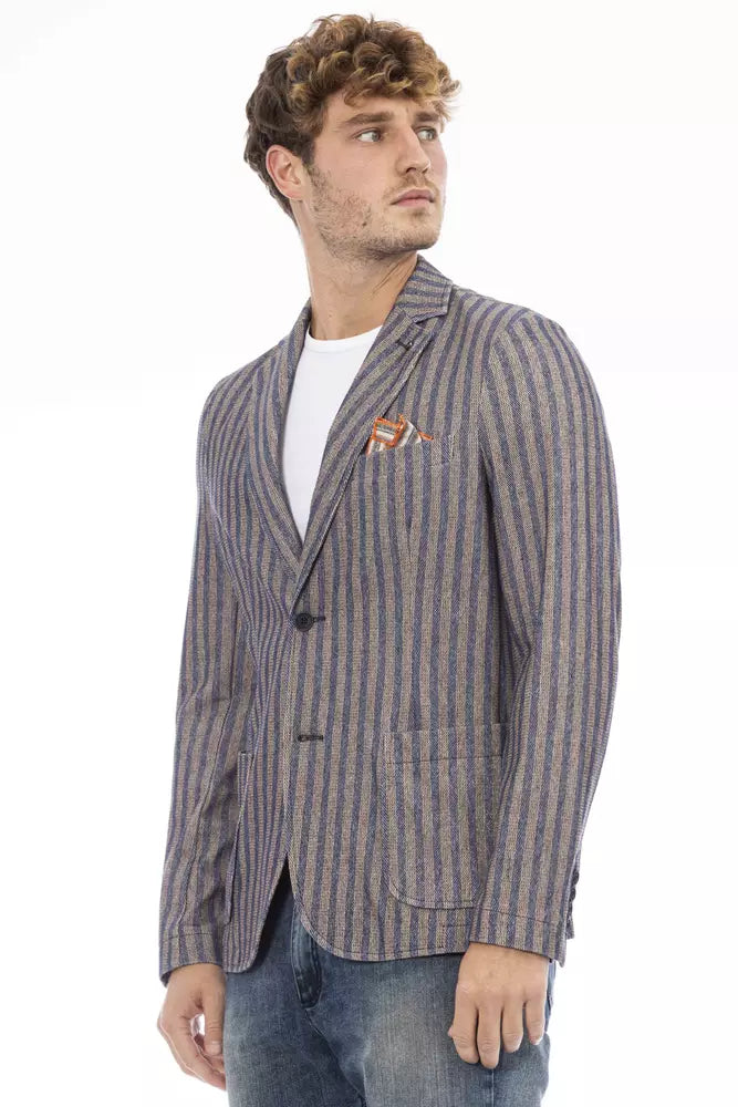 Distretto12 Blue Cotton Male Blazer