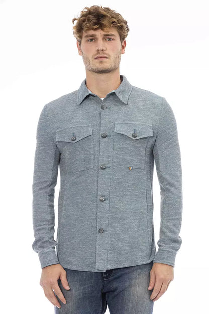 Distretto12 Blue Polyester Men Shirt