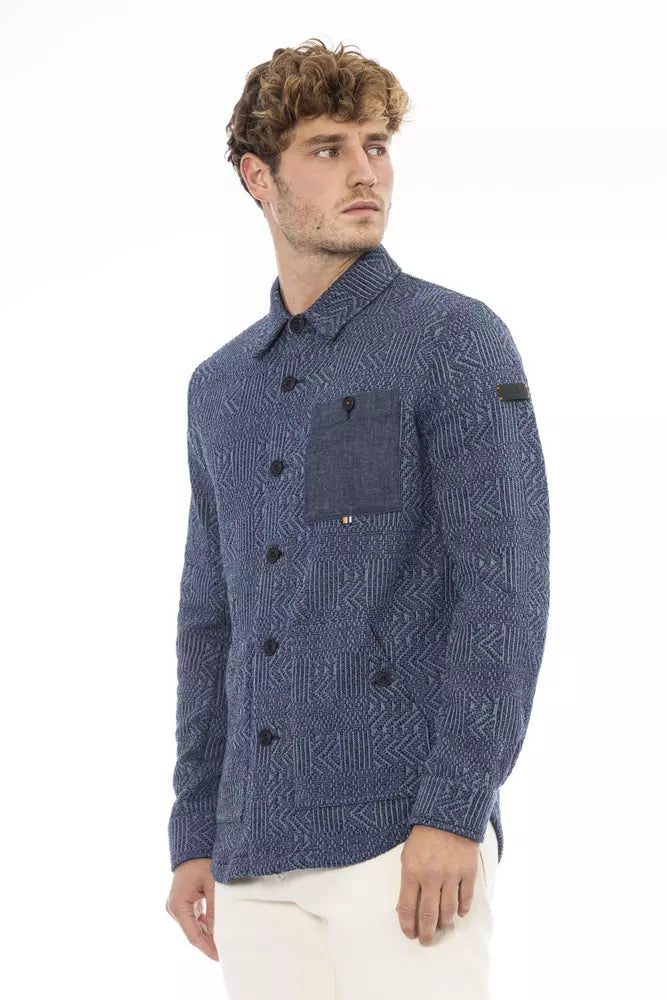 Distretto12 Blue Polyester Men Shirt