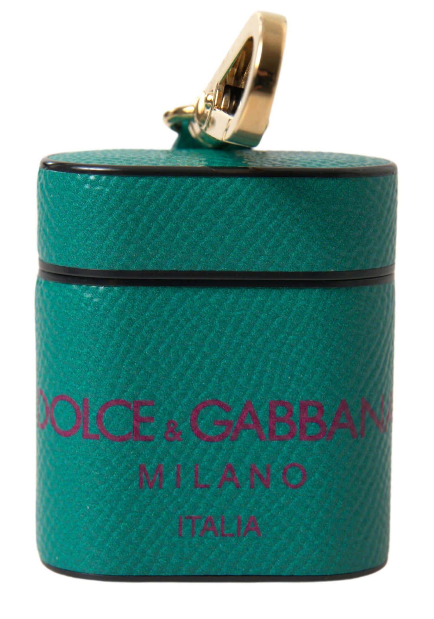 Dolce &amp; Gabbana Elegant Leather Airpods Case in Green and Maroon