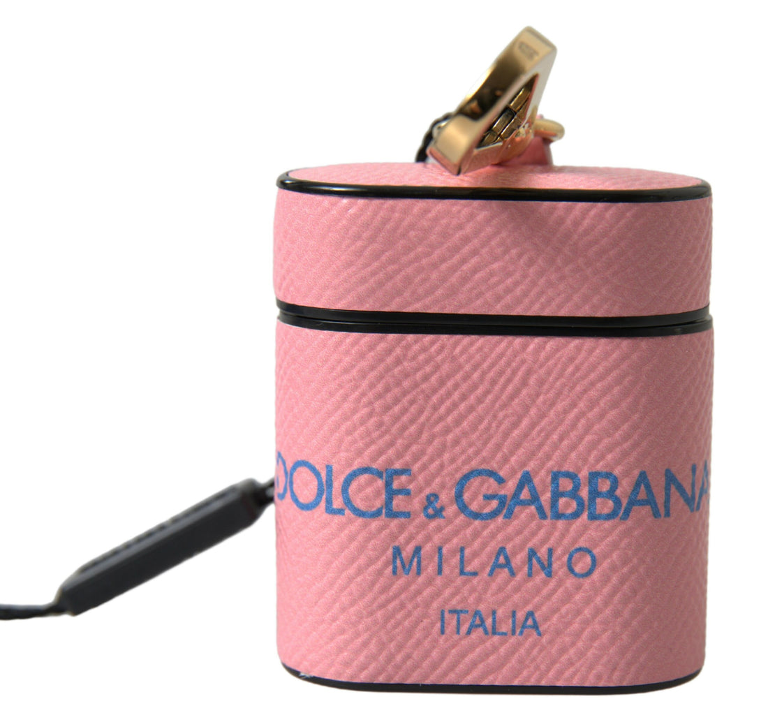 Dolce &amp; Gabbana Chic Calf Leather Airpods Case in Pink