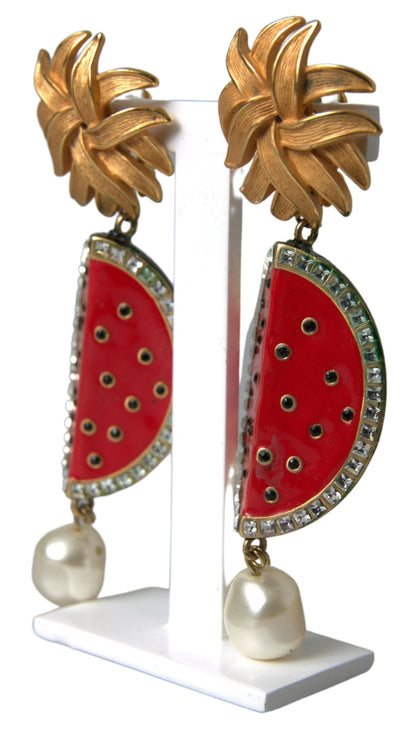 Dolce &amp; Gabbana Radiant Red Watermelon Clip-On Earrings