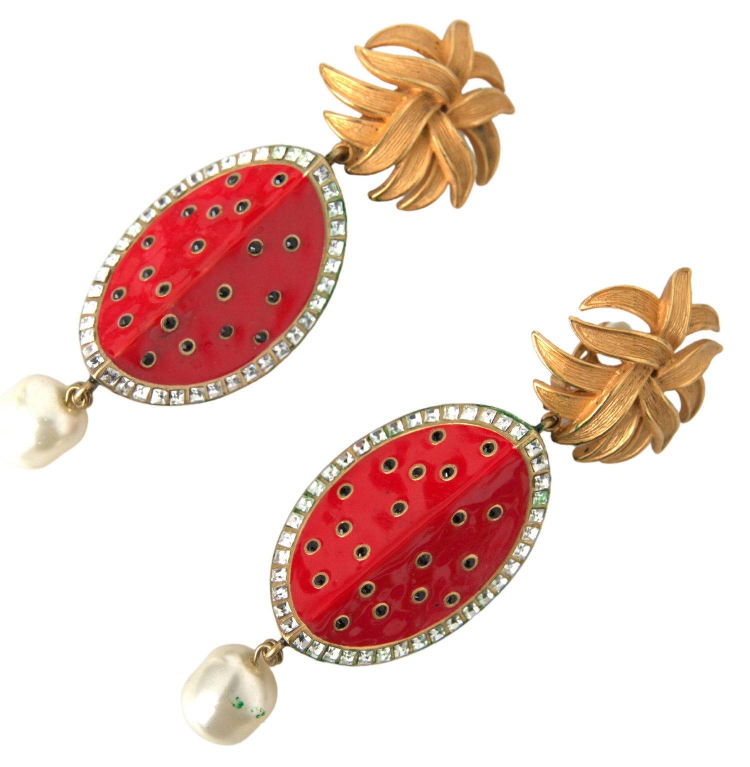 Dolce &amp; Gabbana Radiant Red Watermelon Clip-On Earrings