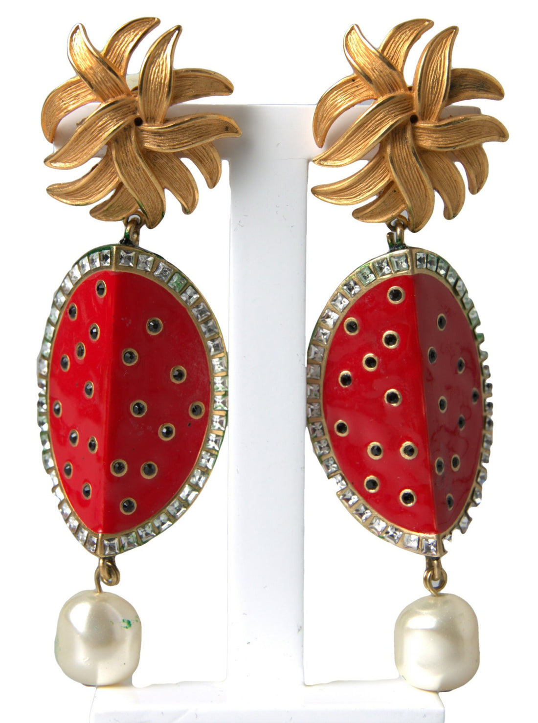 Dolce &amp; Gabbana Radiant Red Watermelon Clip-On Earrings