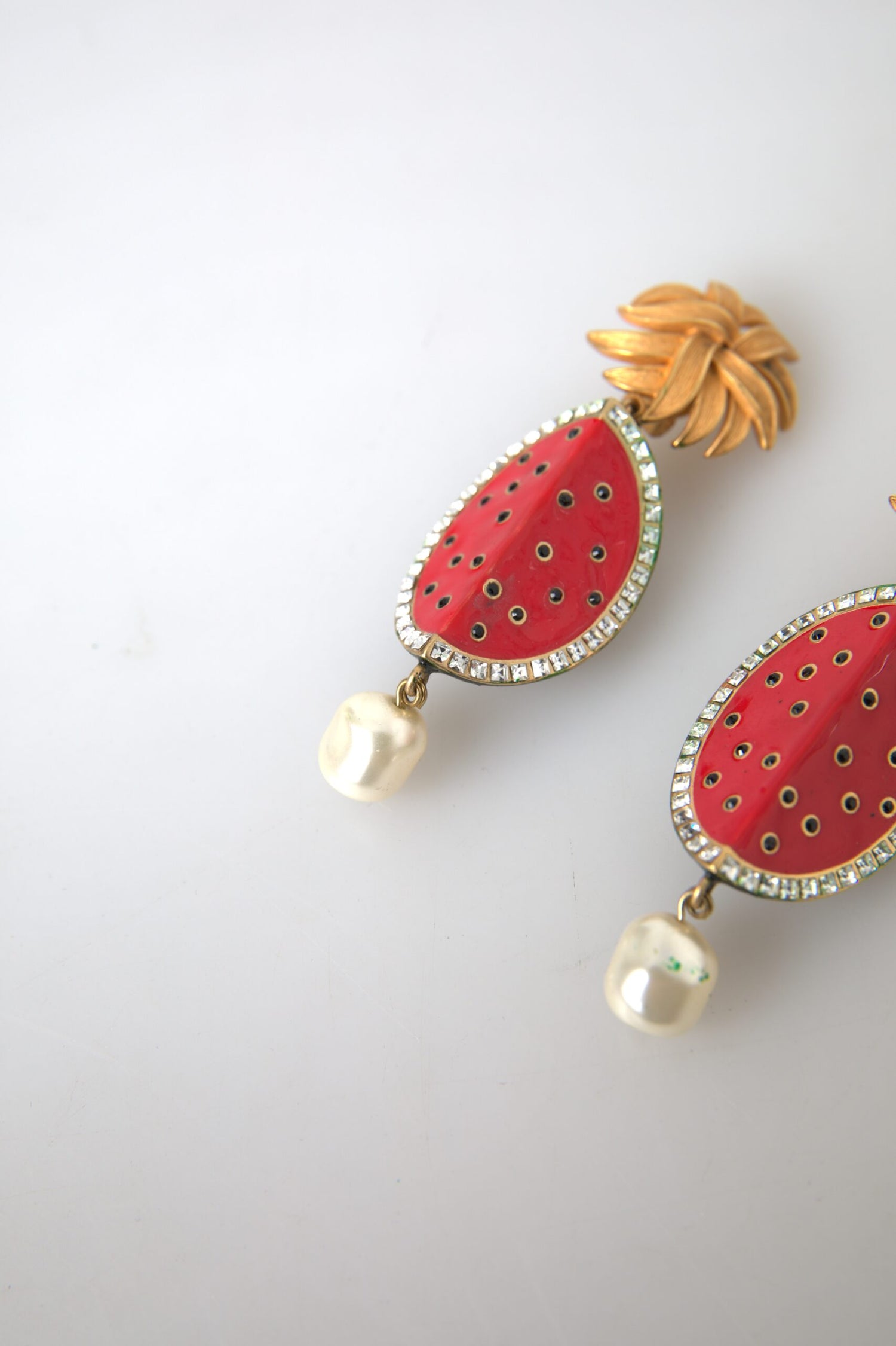 Dolce &amp; Gabbana Radiant Red Watermelon Clip-On Earrings