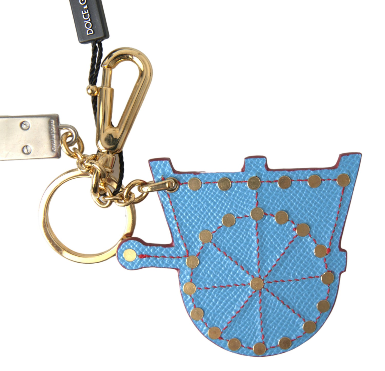 Dolce &amp; Gabbana Elegant Multicolor Keychain with Gold Accents