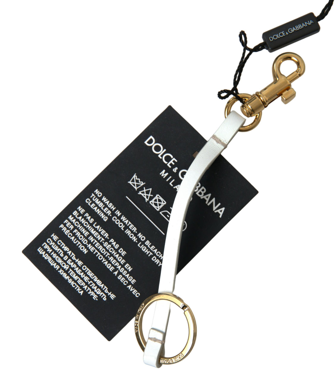 Dolce &amp; Gabbana Chic Black and Gold Designer Keychain