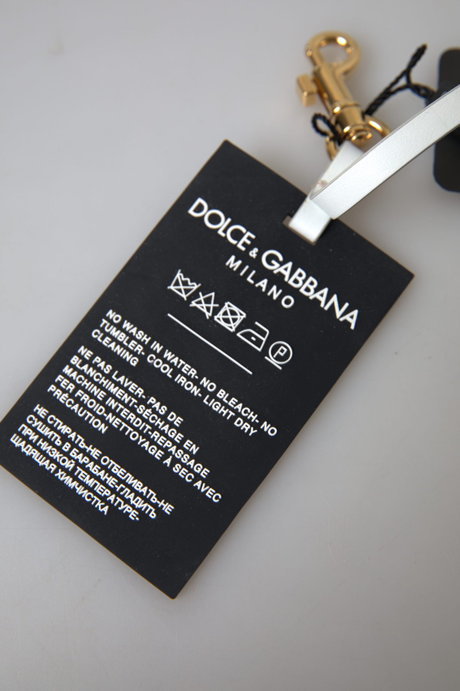 Dolce &amp; Gabbana Chic Black and Gold Designer Keychain