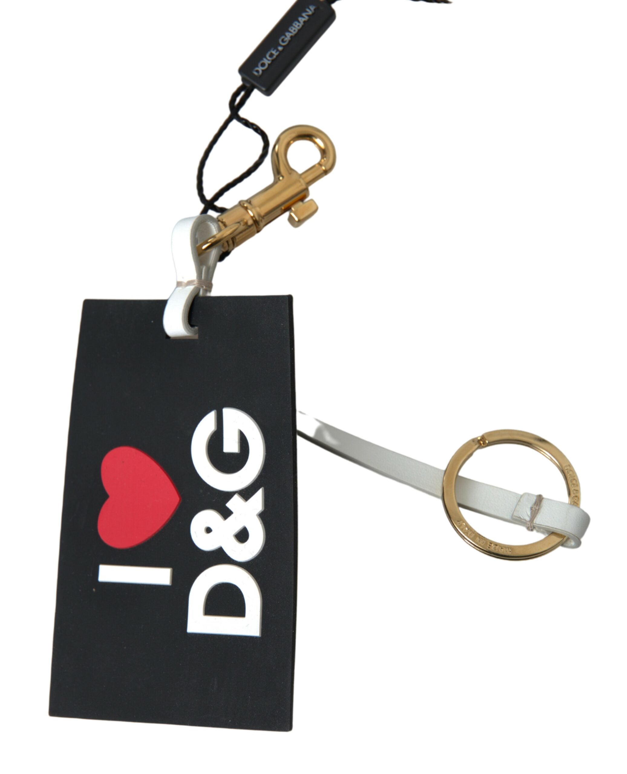 Dolce &amp; Gabbana Chic Black and Gold Designer Keychain