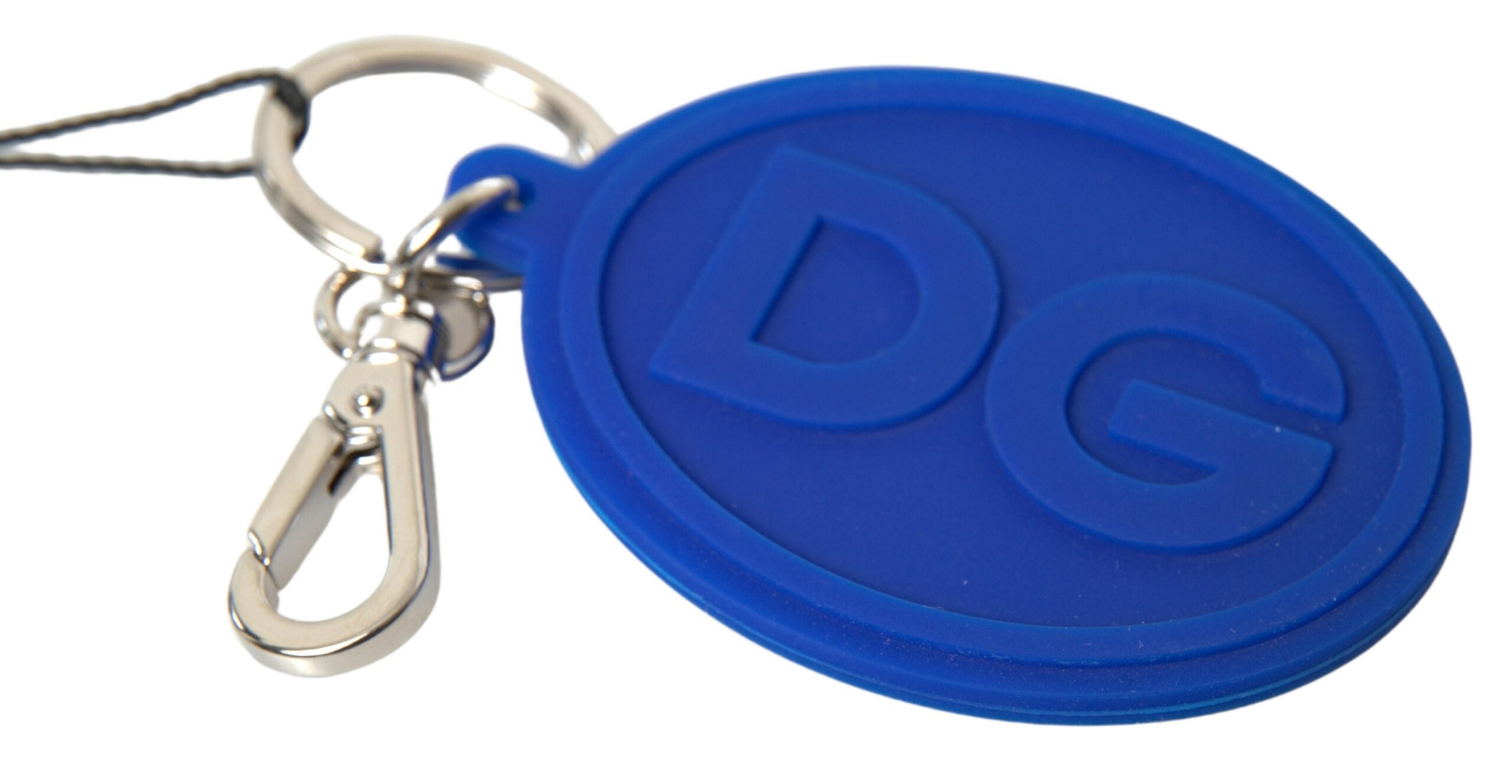 Dolce &amp; Gabbana Chic Brass and Rubber Logo Keychain