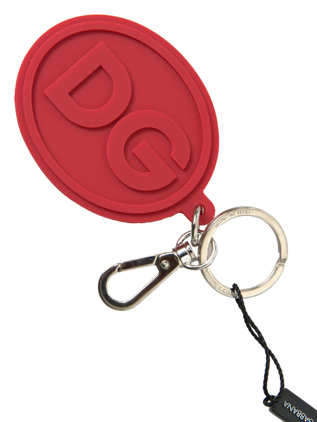 Dolce &amp; Gabbana Chic Red Rubber and Brass Designer Keychain