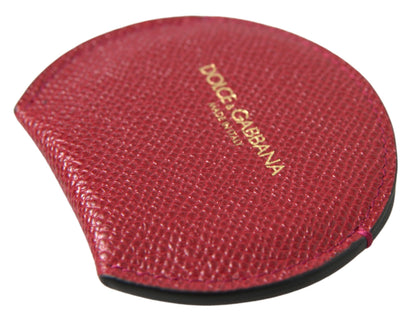 Dolce &amp; Gabbana Chic Red Leather Hand Mirror Holder