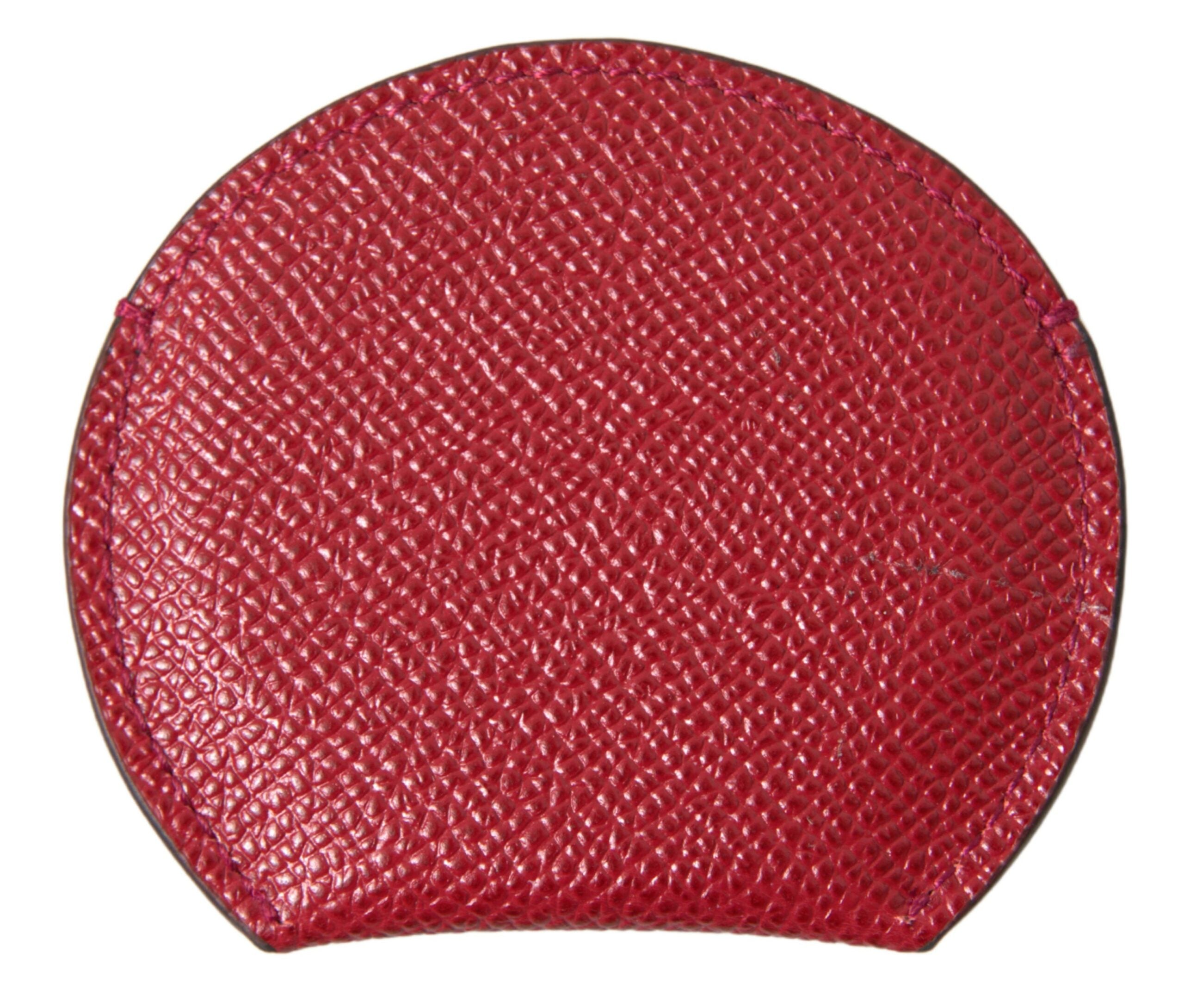 Dolce &amp; Gabbana Chic Red Leather Hand Mirror Holder