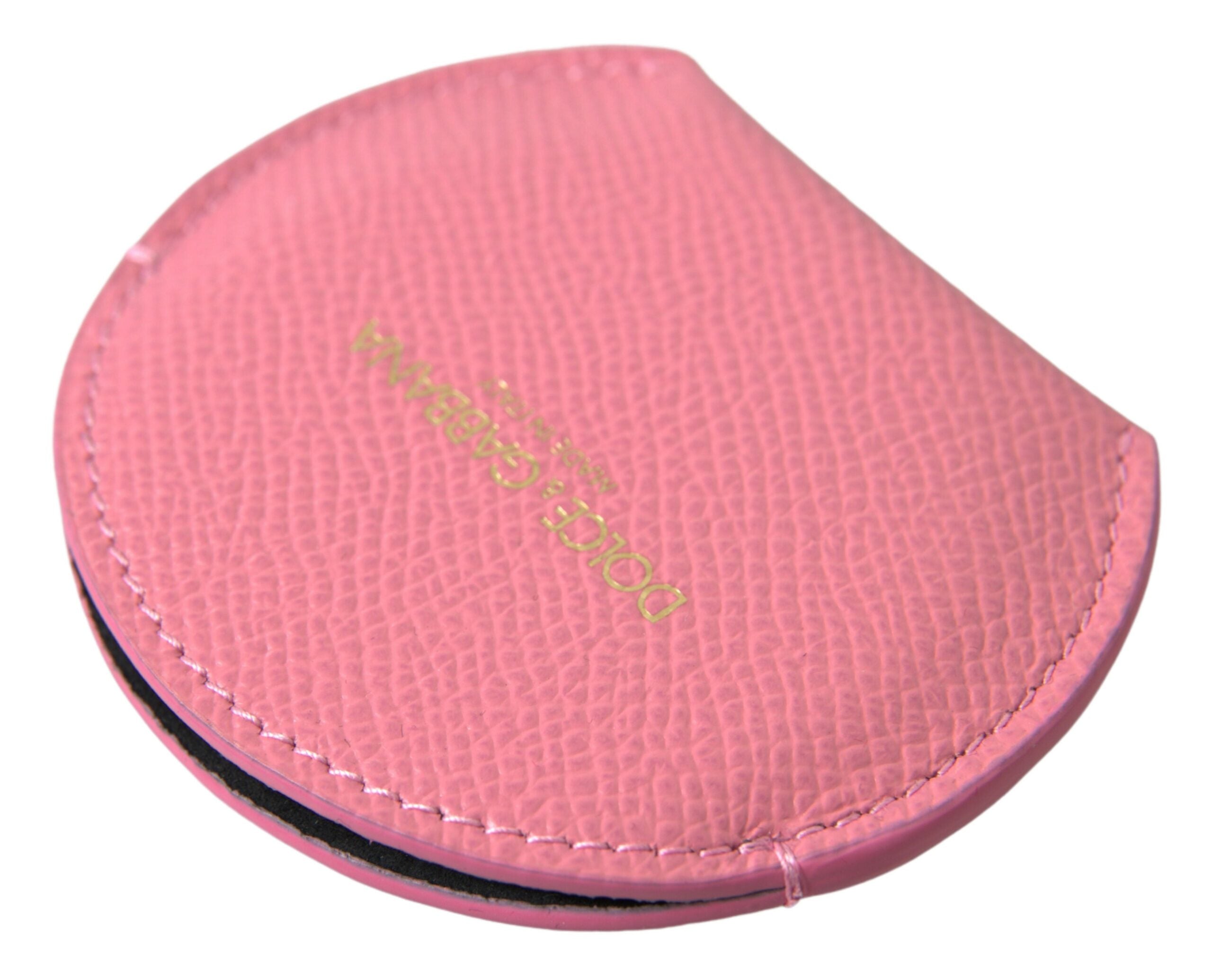 Dolce &amp; Gabbana Elegant Pink Leather Mirror Holder