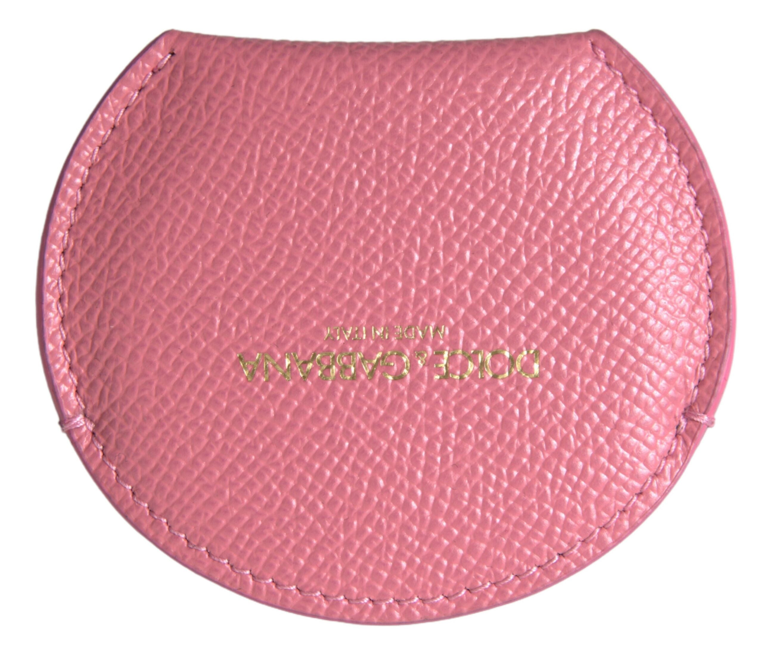 Dolce &amp; Gabbana Elegant Pink Leather Mirror Holder