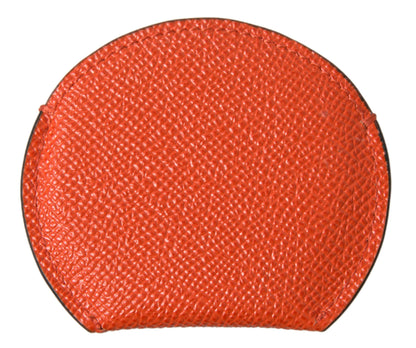 Dolce &amp; Gabbana Elegant Orange Calfskin Mirror Holder