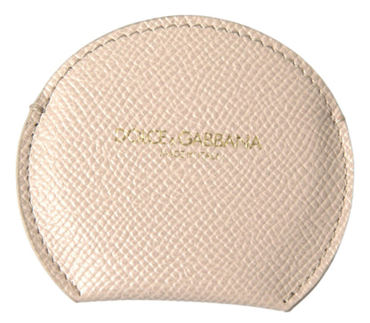 Dolce &amp; Gabbana Elegant Calfskin Leather Hand Mirror Holder