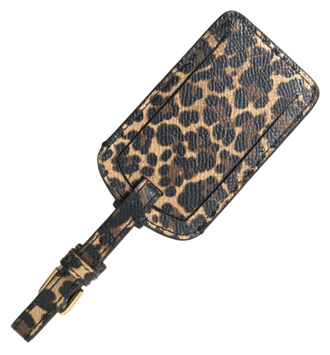 Dolce &amp; Gabbana Elegant Leopard Leather Luggage Tag