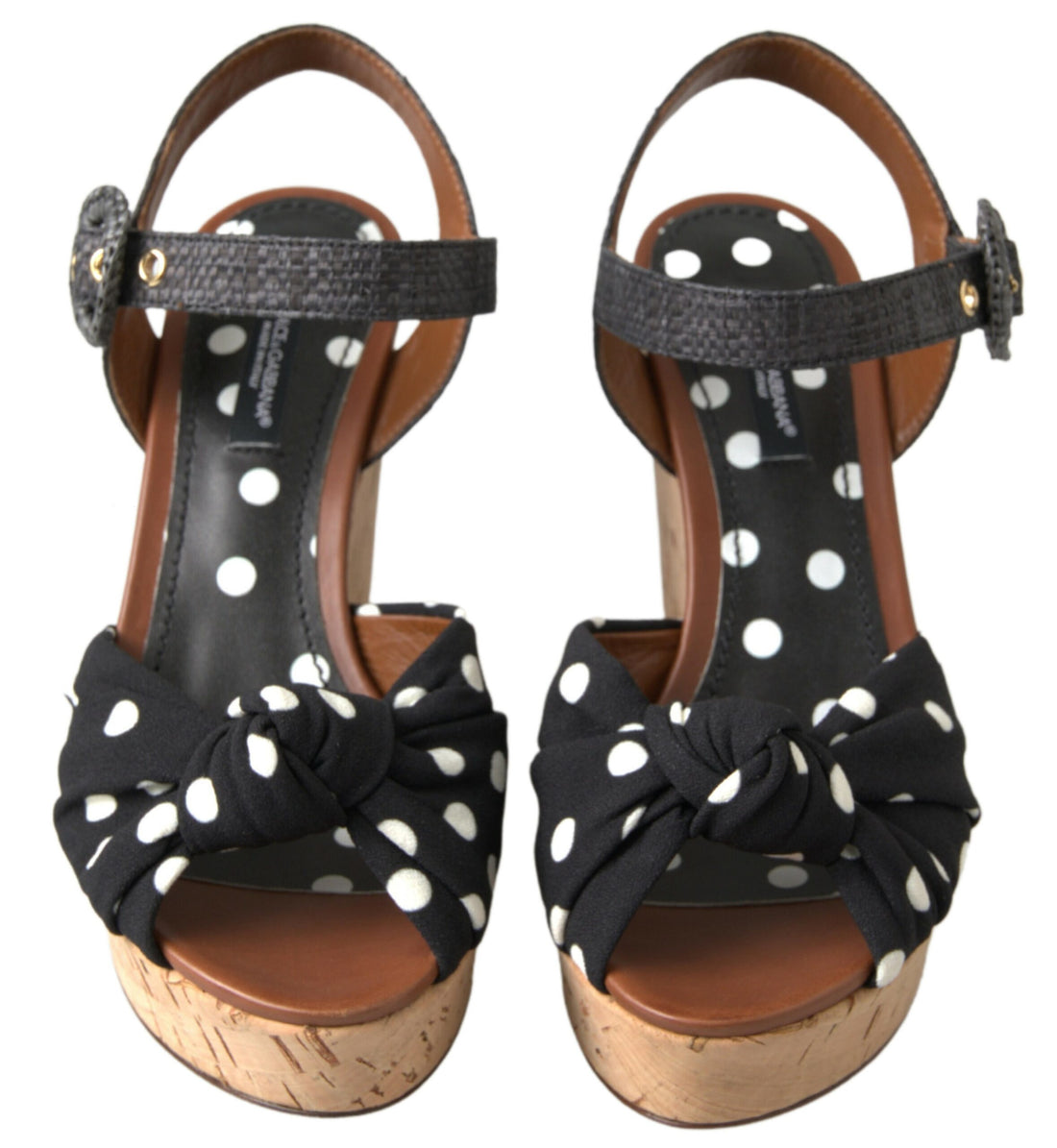 Dolce &amp; Gabbana Chic Polka-Dotted Ankle Strap Wedges