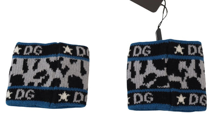 Dolce &amp; Gabbana Exclusive Blue Cashmere-Wool Blend Wrist Wrap