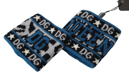 Dolce &amp; Gabbana Exclusive Blue Cashmere-Wool Blend Wrist Wrap