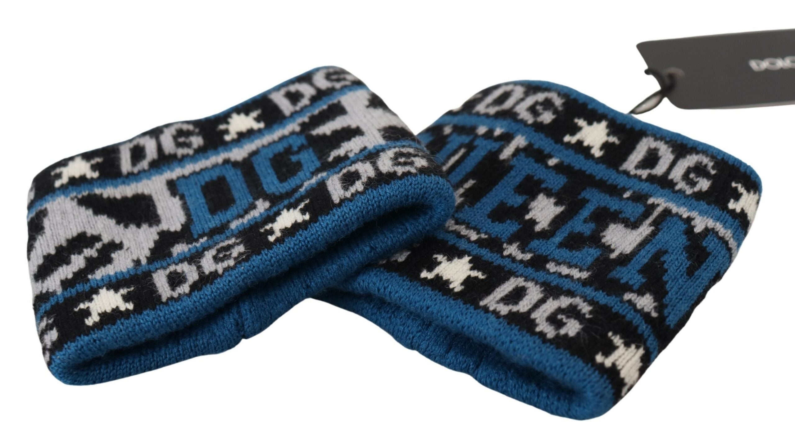 Dolce &amp; Gabbana Exclusive Blue Cashmere-Wool Blend Wrist Wrap